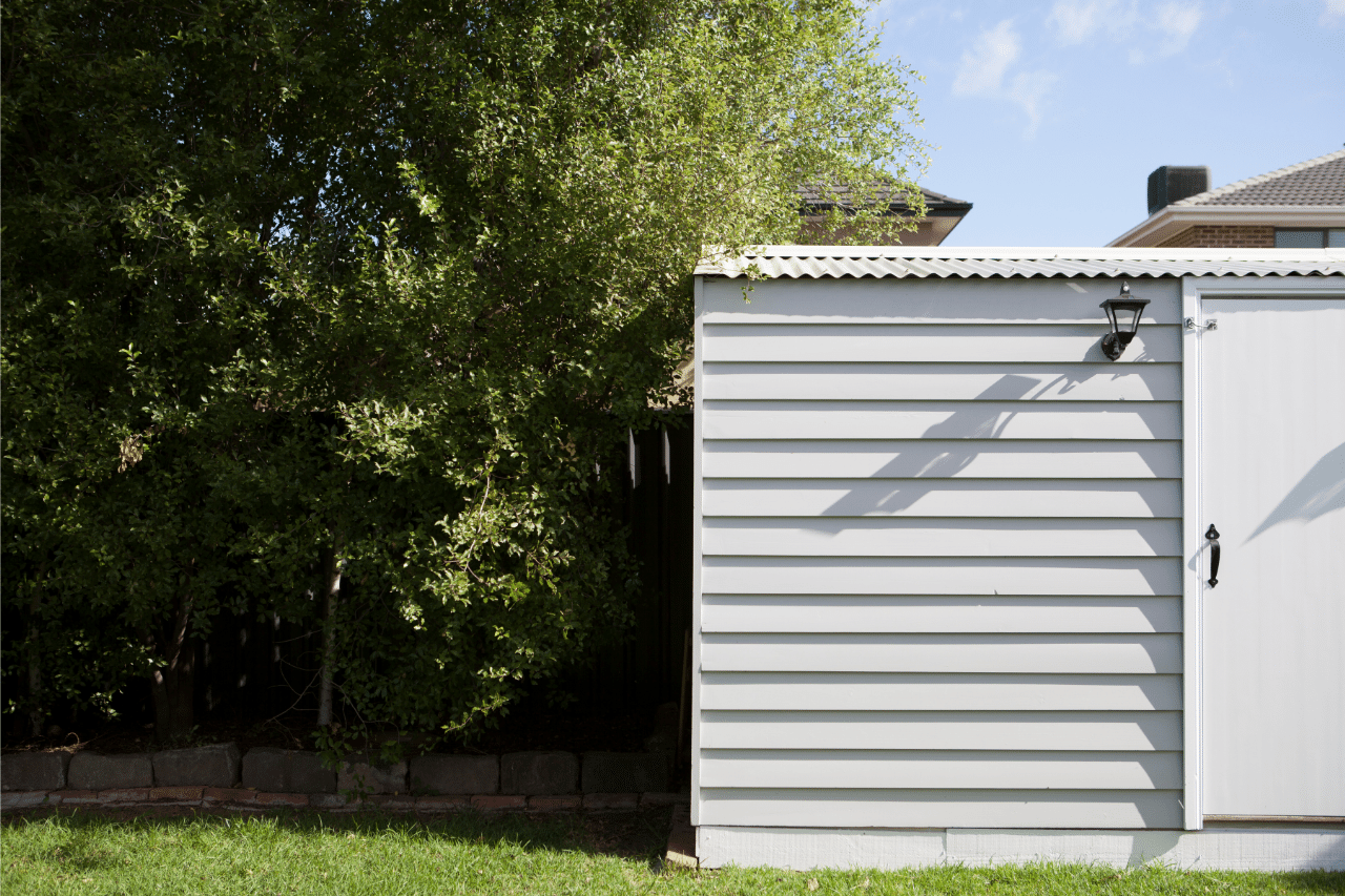 Top coat outside cottage